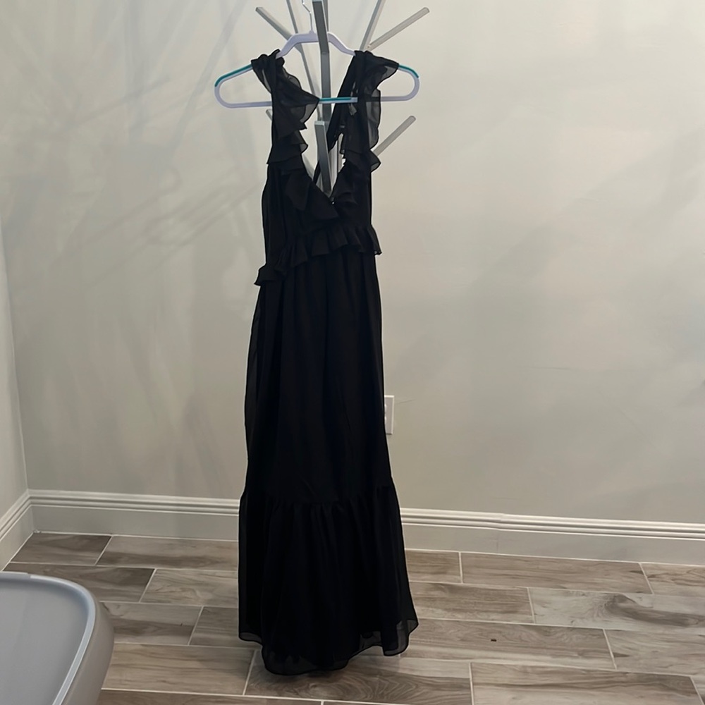 abercrombie and fitch long black dress